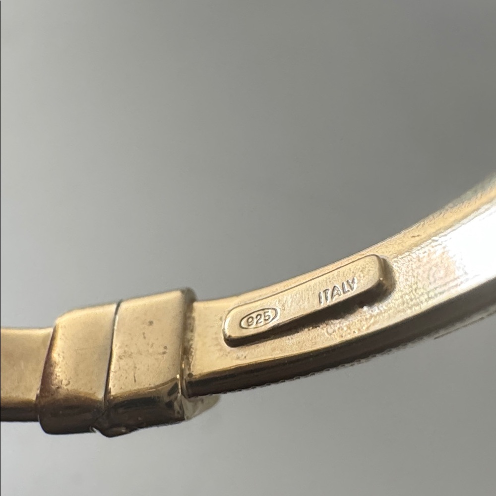 MIA FIORE Gold Plated 925 Sterling Silver Greek Key Dyadema Bangle Bracelet - Picture 10 of 15